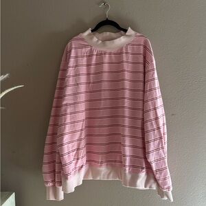 NOT FOR SALE. Parke Pink Striped Valentines Mockneck